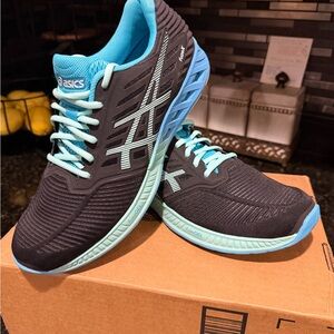 ASICS women’s Black and Aqua Sneakers
